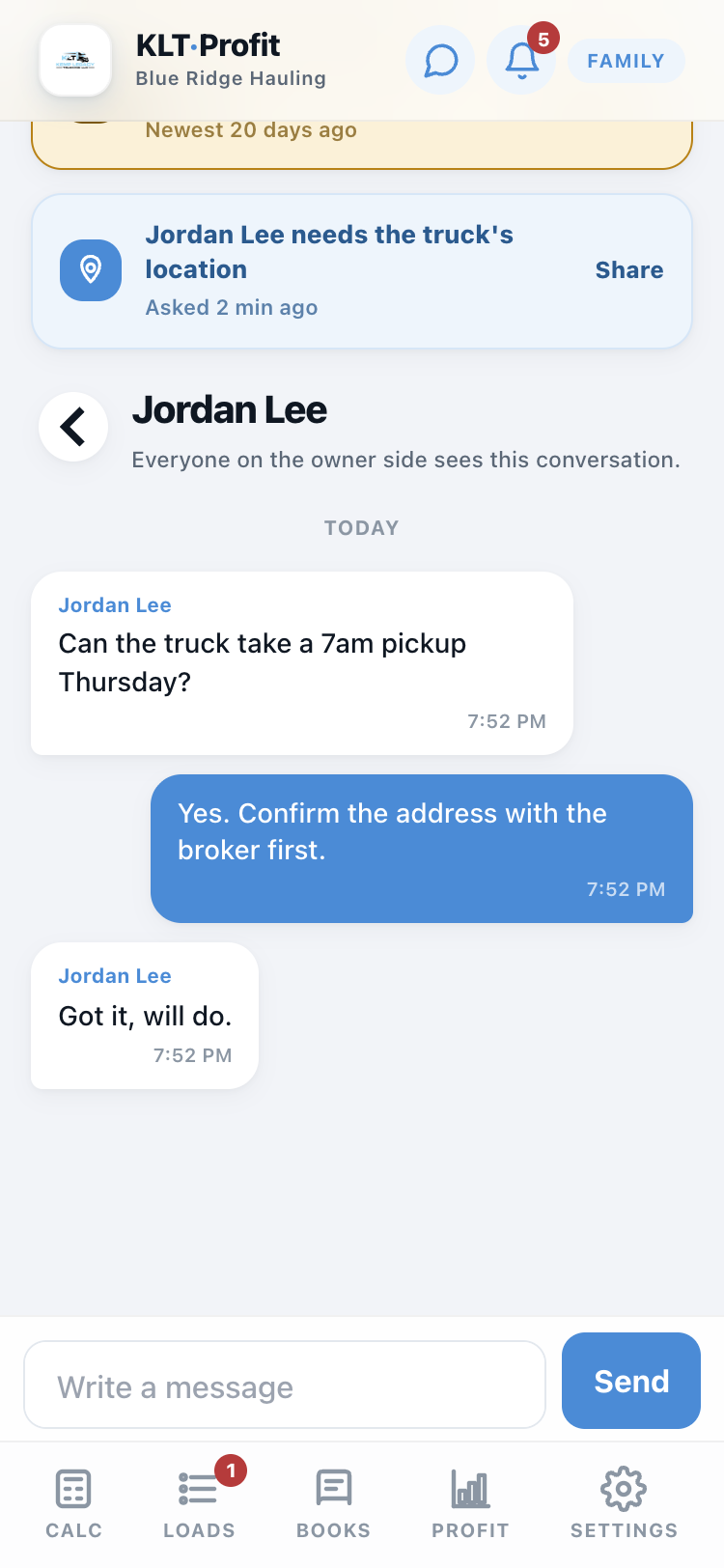 A conversation with a dispatcher